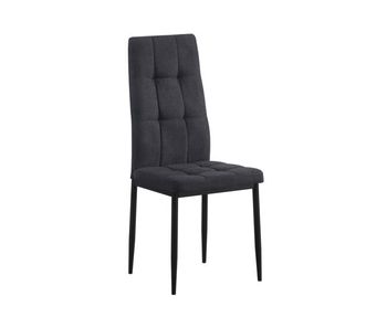 Set de 4 sillas de comedor tapizadas leonor oscuro  gris para hogar moderno mueble de almacenaje  - homekit