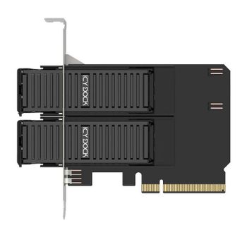 Tarjeta adaptadora ICY DOCK MB312M4P-B Dual M.2 NVMe PCIe 4.0 x8 extracción rápida
