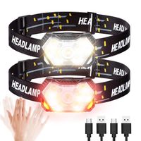 linterna frontal de luz potente con sensor de movimiento recargable por usb faro portatil para pesca camping trabajo al aire libre 9 led