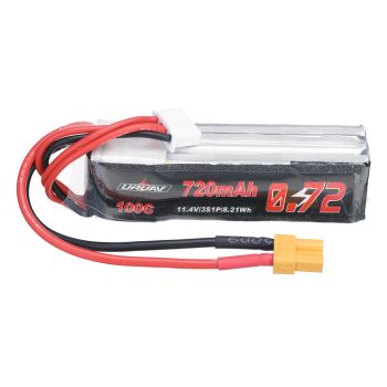 URUAV Batería LiHV de 11.4V 720mAh 3S 100C con conector XT30 para DarkStar22 dron FPV de 2.2 pulgadas