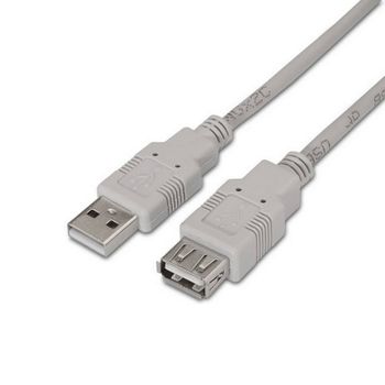 Nanocable Cable Prolongador USB 2.0 Tipo A Macho/Hembra 3m Beige