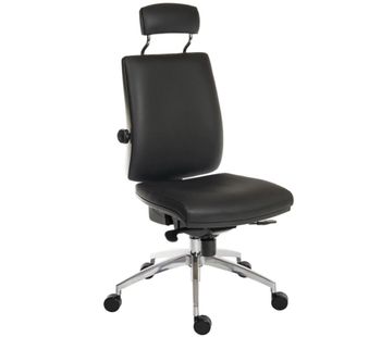 TEKNIK Ergo Plus Premier HR Faux-Leather Operator Chair - Black, Black