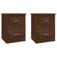 mesita de noche de pared 2 uds marron robe 415x36x53cm vidaxl