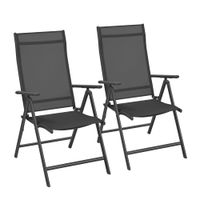 silla de jardin plegable resistente negro  2