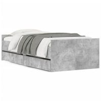 estructura de cama con cajones gris hormigon 75x190 cm