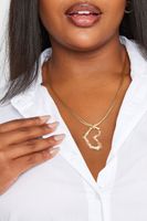 collar dorado doble cadena con corazon