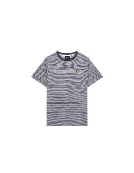Camiseta Lyle & Scott V1-Breton Stripe Hombre Azul