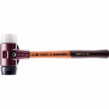 Halder Simplex Maza Goma Rellena / Superplástico Con Carcasa De Hierro Maleable Y Mango De Madera - D=80 Mm - 3027.080