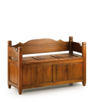 Banco baúl de madera de mindi marrón anch. 110 cm