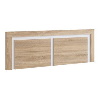 Buyqualia Cabecero Cama 150 en Roble y Blanco (Largo 155 cm/Alto 60 cm/Grosor 3 cm)