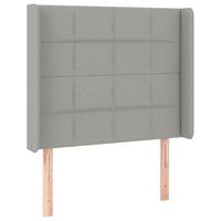 cabecero cama mueble de dormitorio con led de tela claro 83 x 16 x 118128 cm gris m020000676