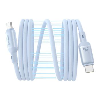 Cable USB-C Baseus Picogo 240W Magnético 1m Azul Autoenrollable y Silicona Suave