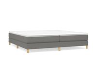 estructura de cama box spring tela gris oscuro 200x200 cm