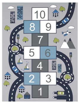 Alfombra infantil Bini gris  200 cm cuadrado