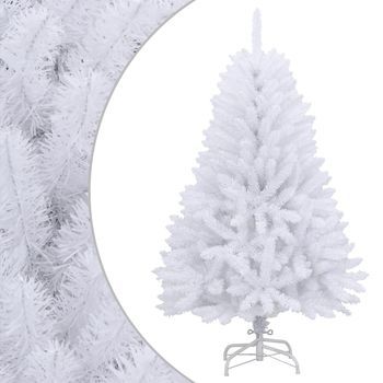 Árbol De Navidad Artificial Con Bisagras Y Soporte Blanco 150cm Vidaxl