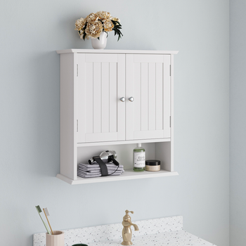 Armario De Pared - Mueble De Baño - Mdf - Blanco (54.6x19.8x59.9cm)