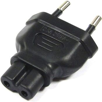 Adaptador De Enchufe Iec-60320 C7 A Bipolar Negro