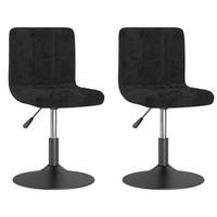 2 uds sillas de comedor  silla de mesa  silla de cocina giratorias terciopelo negro