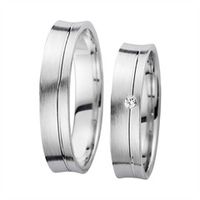 alianzas oro blanco con diamante ancho 45 mm