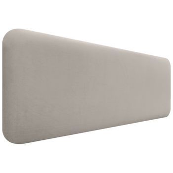 Dhome Cabecero Tapizado En Terciopelo Liso Redondeado Para Pared Acústicos Cabeceros Absorbentes Cabezal Cama Dormitorio (beige, 135cm)