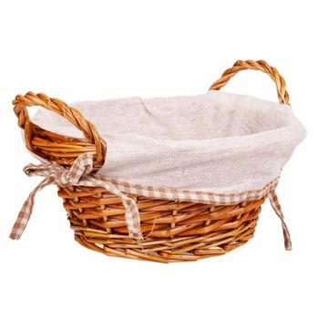 Panera mimbre forrada marrón d23x11h cm