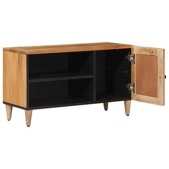 Mueble De Tv | Mueble De Salón | Gabinete De Tv Natural 80 X 33 X 46 Cm Madera De Mango Maciza