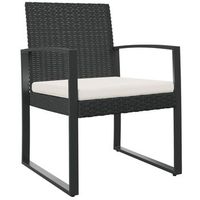 pack 2 uds sillas de comedor para jardin  silla de exterior  sillon pp aspecto de ratan negro