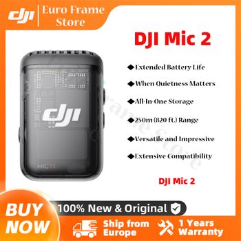 Micrófono inalámbrico DJI Mic 2 con cancelación de ruido inteligente Flotador de 32 bits Grabación interna Sonido optimizado Rango m