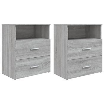 Mesitas De Noche 2 Unidades Gris Sonoma 50x32x60 Cm Vidaxl