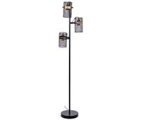 lampara de pie de metal negro con 3 focos 32x32x161h cm