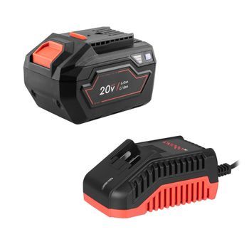 Dnipro-m Batería De Litio 20v 6.0 Ah Gran Autonomía, 1800 Tornillos Por Carga, Compatible Dm20 - Bp-260 + Cargador Rápido Fc-230