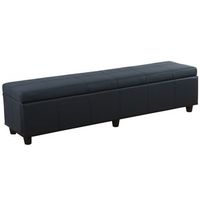 banco banco con compartimento de almacenamiento 180x45x45 cm en pvc negro mate 040005814