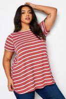 yours camiseta canale roja de rayas mujer curvy y tallas grandes yours