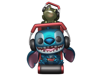 Figura Funko Pop! - Plus Lilo y Stitch: Stitch (Gamer), 10 cm, Efecto metálico, Vinilo