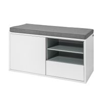 banco zapatero con 1 cajon 1 puerta madera blanco