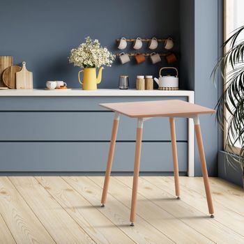 Mesa cuadrada para 4 personas en madera natural