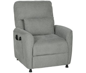 Sillón relax reclinable eléctrico con calor lumbar masaje vibración motor silencioso función de memoria gris oscuro