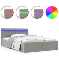 cama hidraulica almacenaje sin colchon gris claro 140x200 cm vidaxl