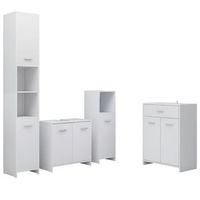 juego de 4 uds muebles de bano  armario de bano blanco