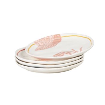 Set de 4 platos para tapas de cerámica con langosta y cangrejo