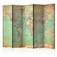 biombo - turquoise world map 225x172 cm