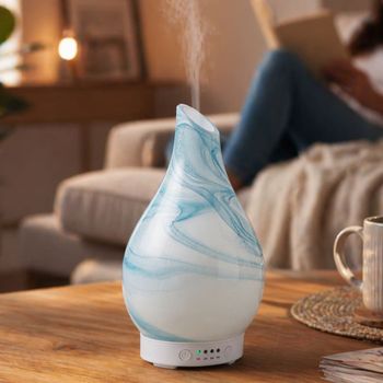 Difusor ultrasónico de cristal blanco - h25 cm