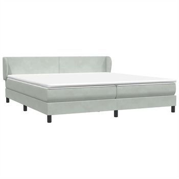Cama Box Spring Con Colchones Terciopelo Gris Claro 180x220 Cm Vidaxl