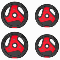 sportnow set de 4 discos de pesas 2 x 525 kg juego de discos con asas negrorojo