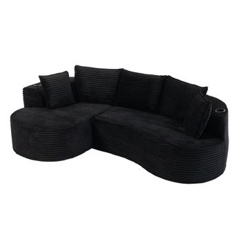 Bogesofa de pana, Negro   Aosom España