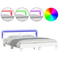 cama matrimonial  cama para adultos  estructura de cama cabecero y luces led blanca 180x200 cm