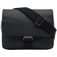 lacoste bandolera bolso con solapa mens classic negro para hombre