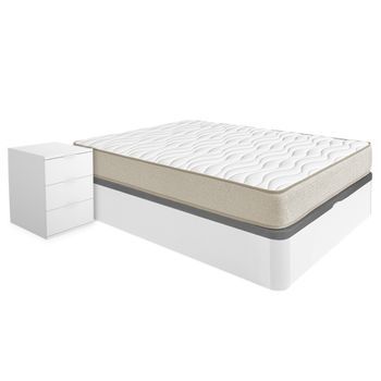 Pack Canapé Round Con Colchón Viscoelástico Nova Plus 150 X 190 Cm Y 2 Mesitas De Noche Rio