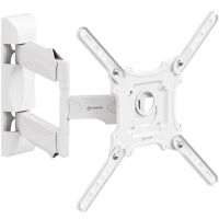 onkron m4-w soporte tv pared brazo inclinable y giratorio 32 a 65 hasta 35kg vesa 400x400 blanco