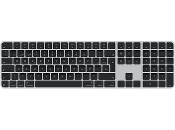 Apple Magic Keyboard, Con Touch ID y teclado numérico, Teclas Negras, Español, Bluetooth, Gris